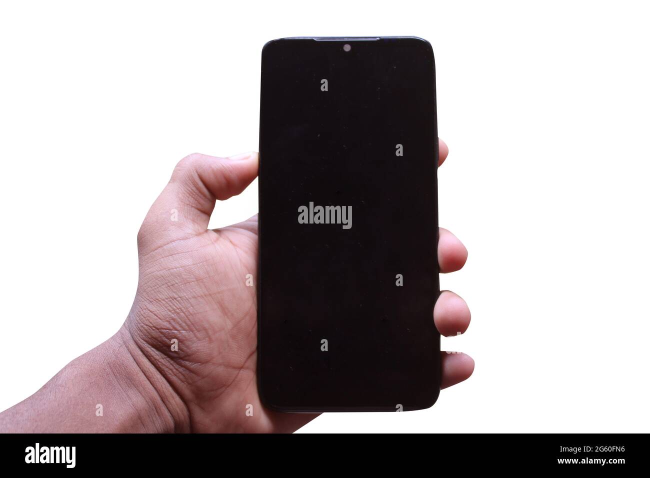 Mano che tiene il telefono cellulare in mano foto Foto Stock
