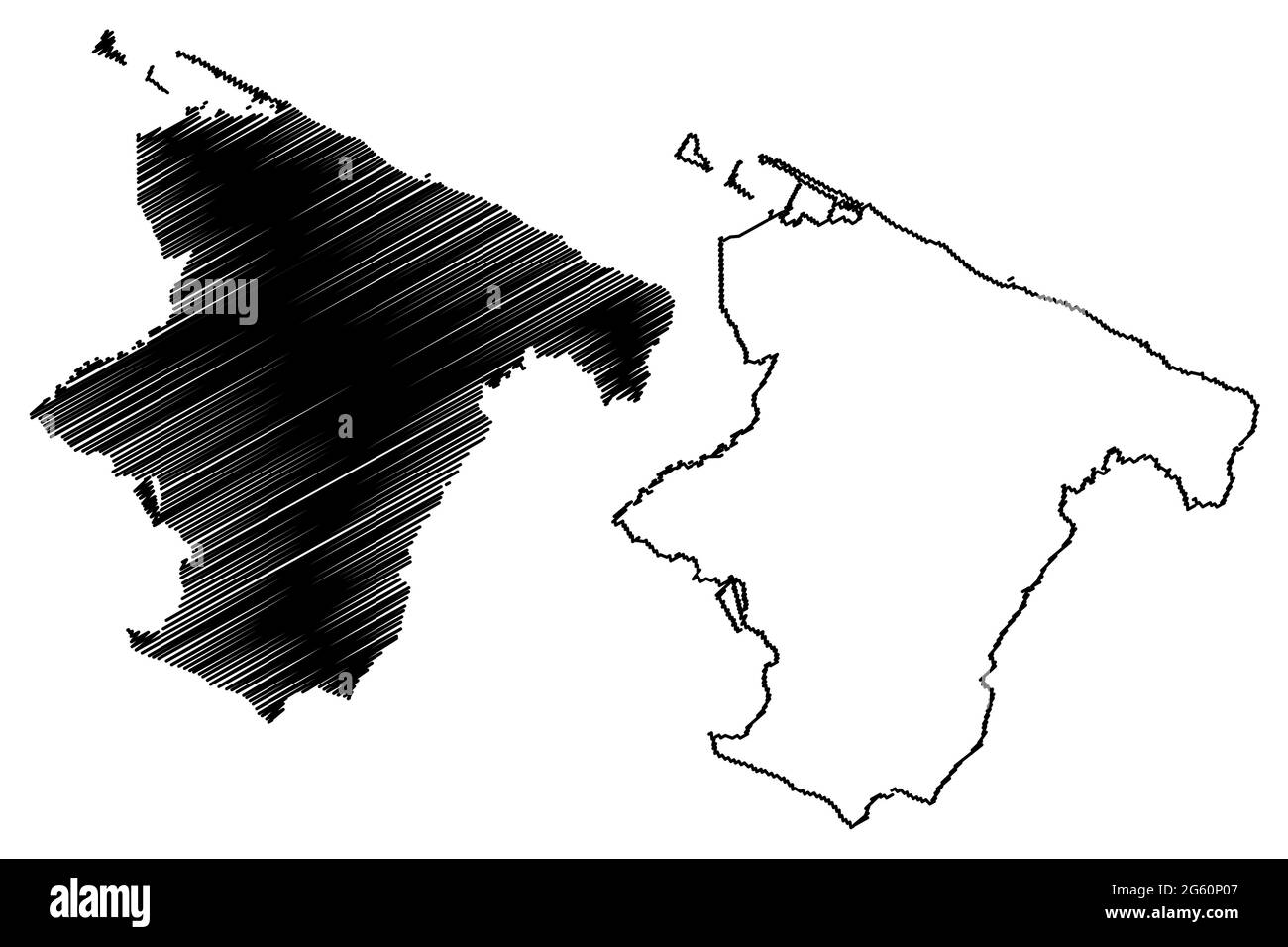 Provincia Barletta-Andria-Trani (Italia, Repubblica Italiana, Regione Puglia) mappa illustrazione vettoriale, schizzo della mappa Provincia di Barletta Andria Trani Illustrazione Vettoriale