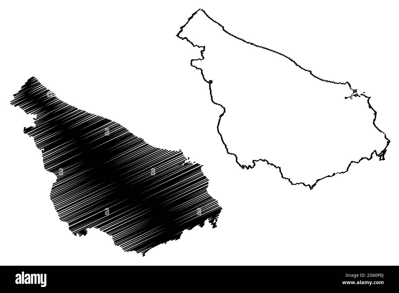 Provincia di Brindisi (Italia, Repubblica Italiana, Regione Puglia) mappa illustrazione vettoriale, schizzo della mappa Provincia di Brindisi Illustrazione Vettoriale