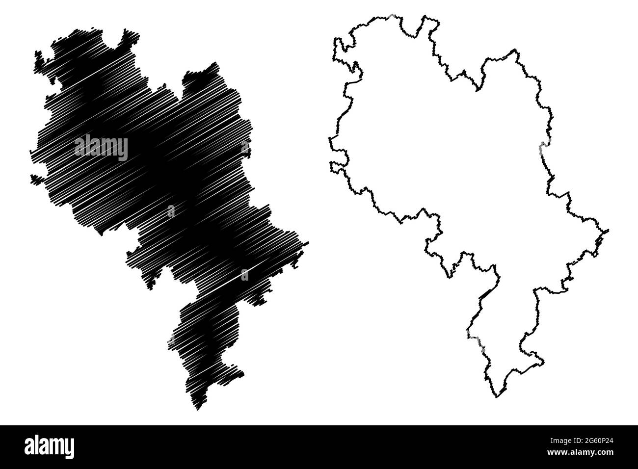 Provincia di Asti (Italia, Repubblica Italiana, Regione Piemonte) mappa illustrazione vettoriale, schizzo della mappa Provincia di Asti Illustrazione Vettoriale