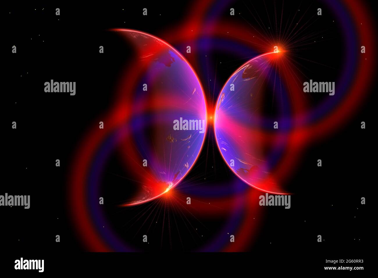 Sistema Trinary Star Foto Stock