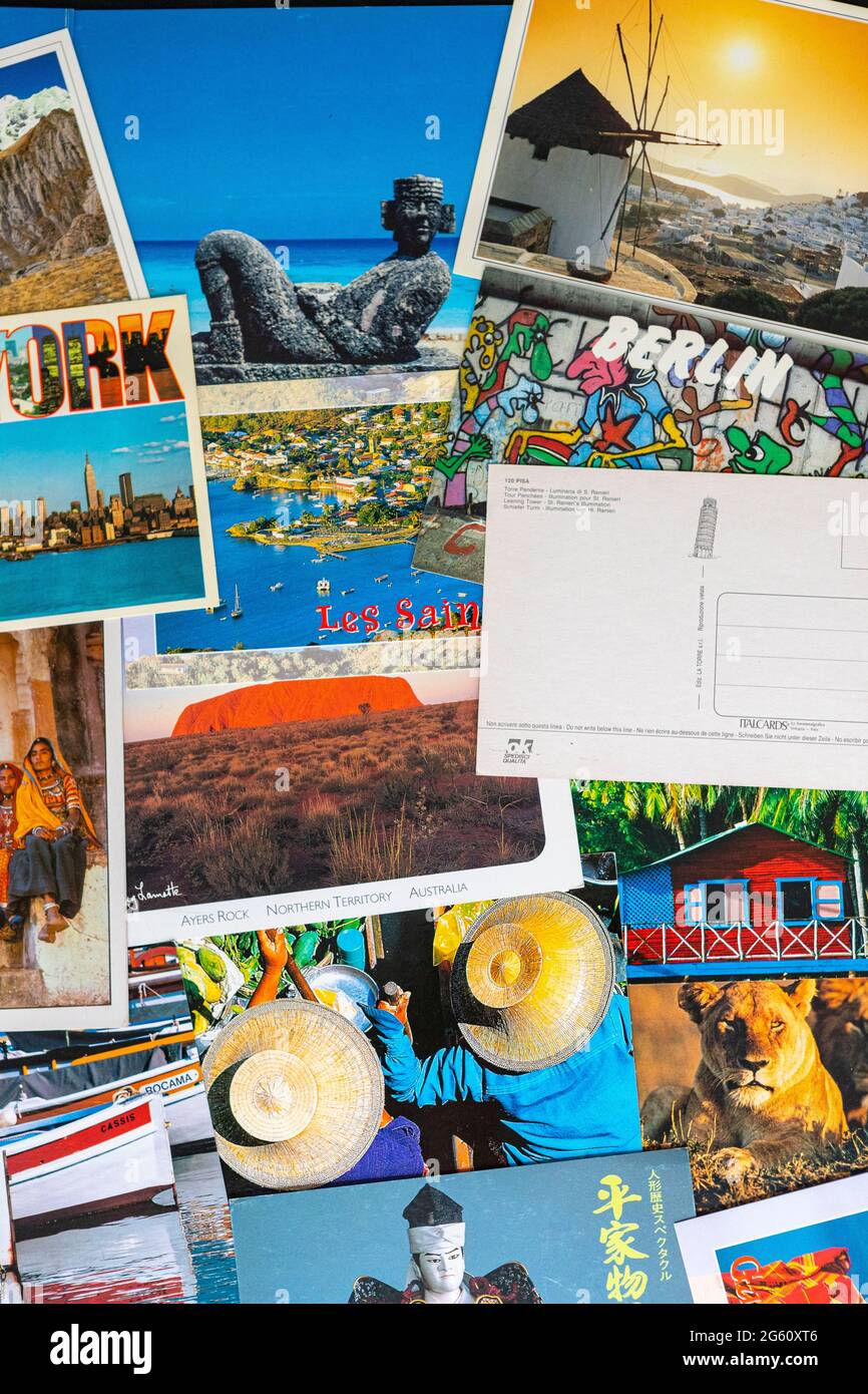Set di cartoline di viaggio Foto Stock