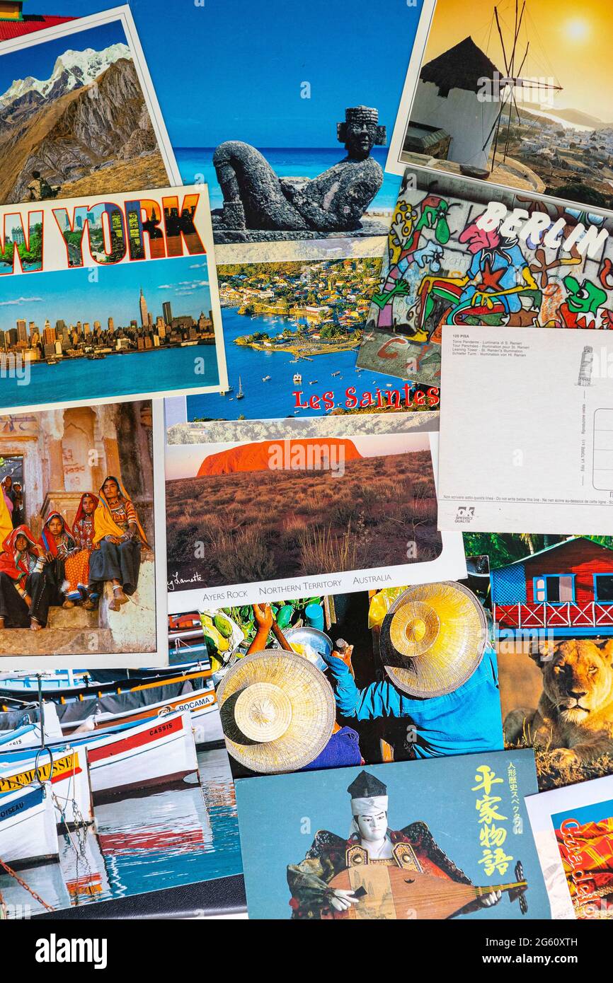 Set di cartoline di viaggio Foto Stock