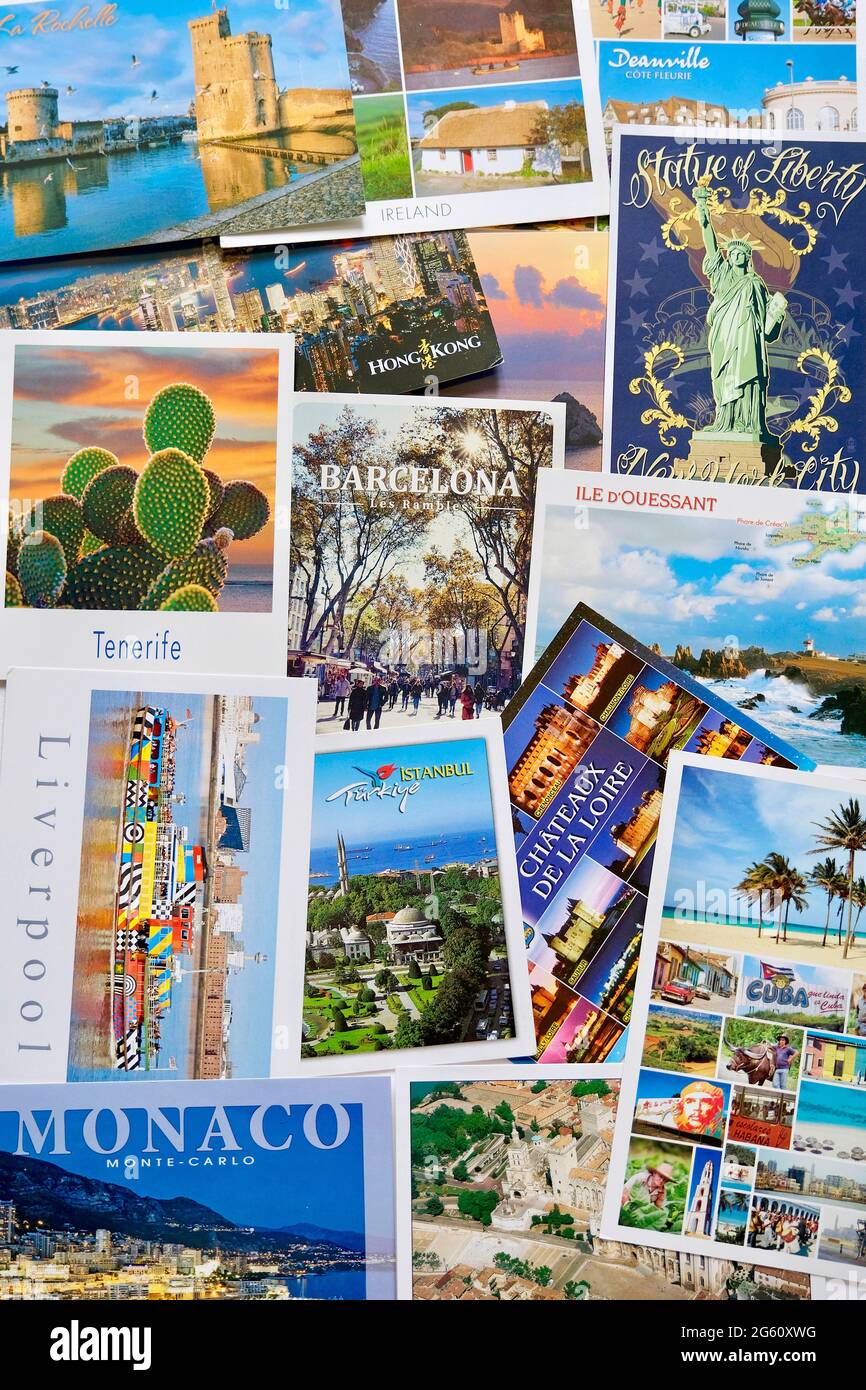 Set di cartoline di viaggio Foto Stock