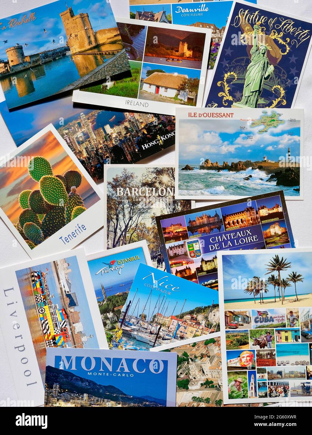 Set di cartoline di viaggio Foto Stock