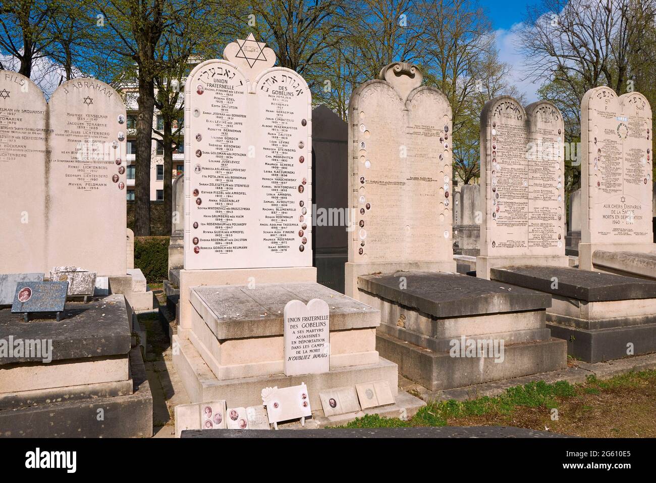 Francia, Hauts de Seine, Bagneux, il cimitero parigino di Bagneux, tombe ebraiche Foto Stock