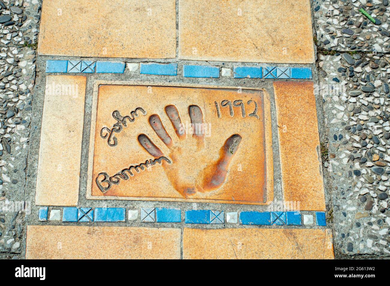 Francia, Alpi Marittime, Cannes, impronta delle mani delle stelle di Hollywood Foto Stock