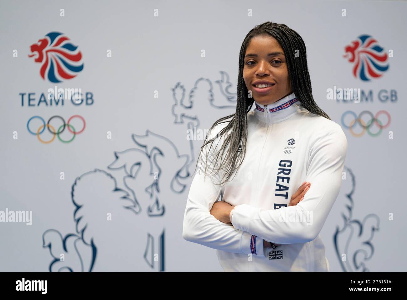 Abigail Irozuru durante la sessione di kitting out per le Olimpiadi di Tokyo 2020 al NEC di Birmingham, Regno Unito. Data immagine: Lunedì 28 giugno 2021. Foto Stock