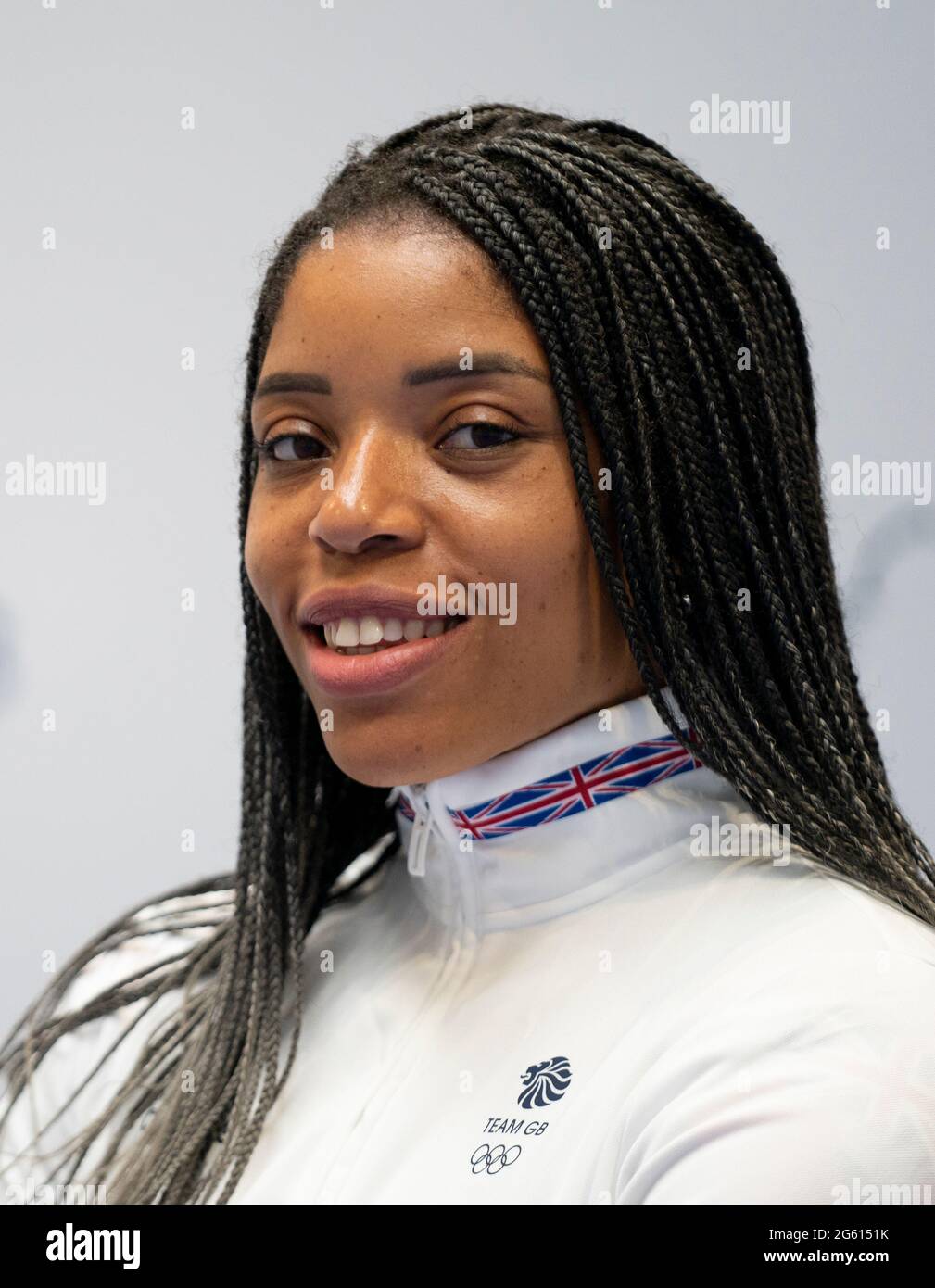 Abigail Irozuru durante la sessione di kitting out per le Olimpiadi di Tokyo 2020 al NEC di Birmingham, Regno Unito. Data immagine: Lunedì 28 giugno 2021. Foto Stock