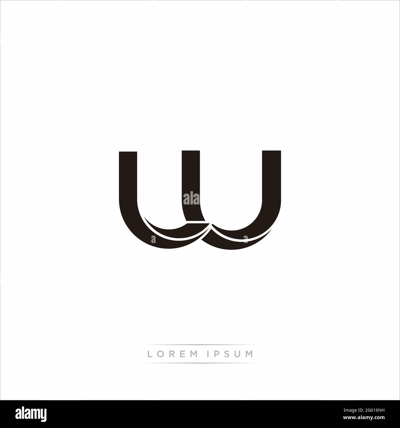 Initial Letter Split minuscola Monogramma moderno contorno collegato Logo arrotondato isolato su sfondo bianco Illustrazione Vettoriale