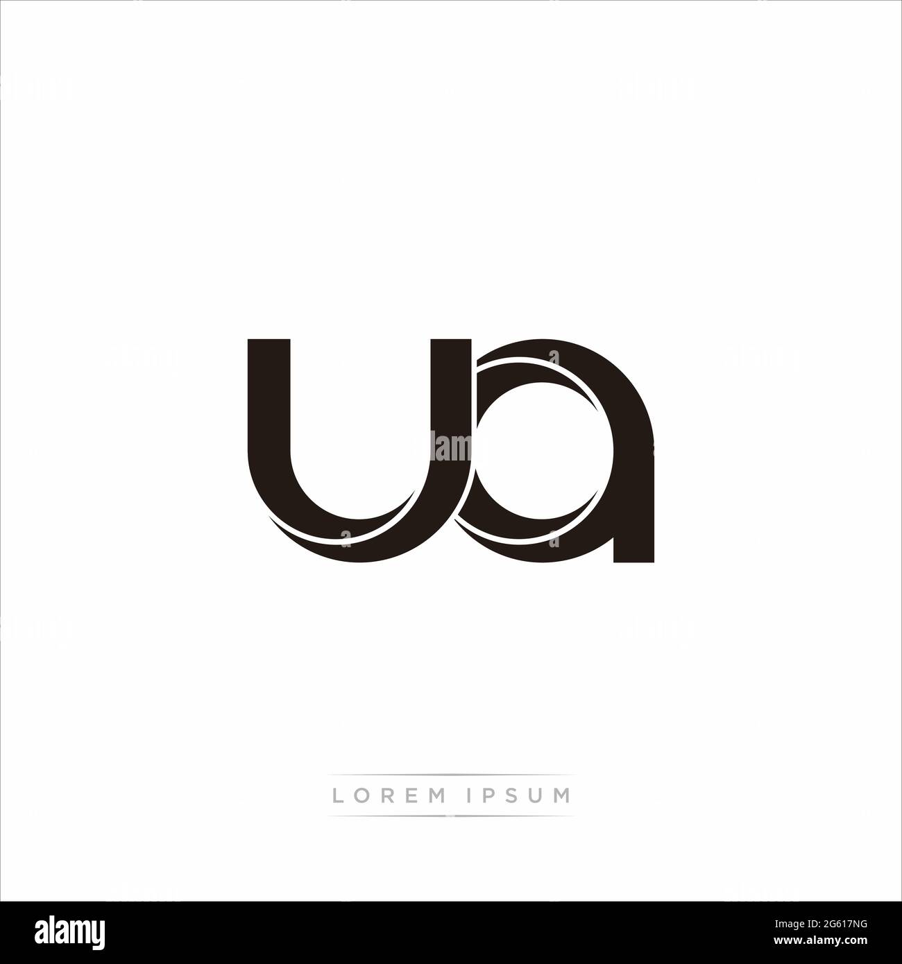 Initial Letter Split minuscola Monogramma moderno contorno collegato Logo arrotondato isolato su sfondo bianco Illustrazione Vettoriale