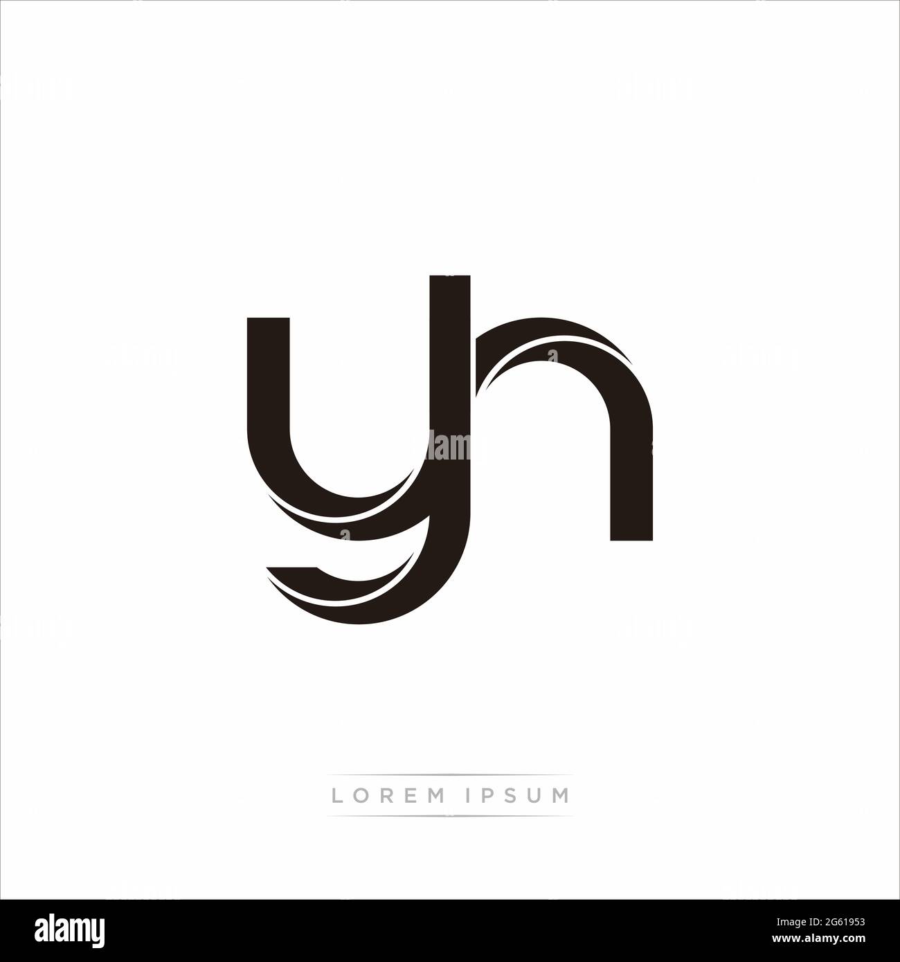 Initial Letter Split minuscola Monogramma moderno contorno collegato Logo arrotondato isolato su sfondo bianco Illustrazione Vettoriale