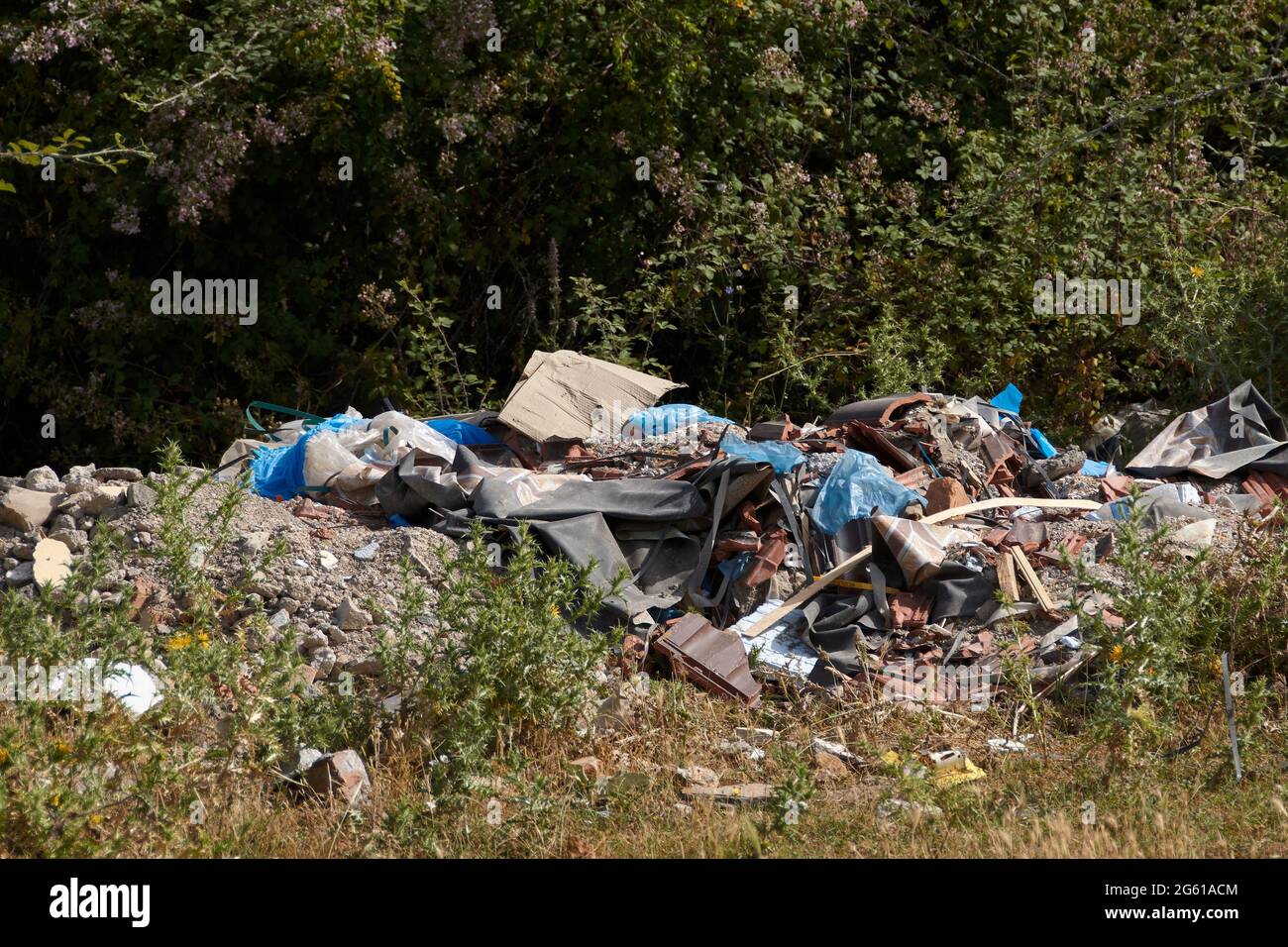 Inquinamento di plastica in natura. Ecologia contaminazione. Foto Stock
