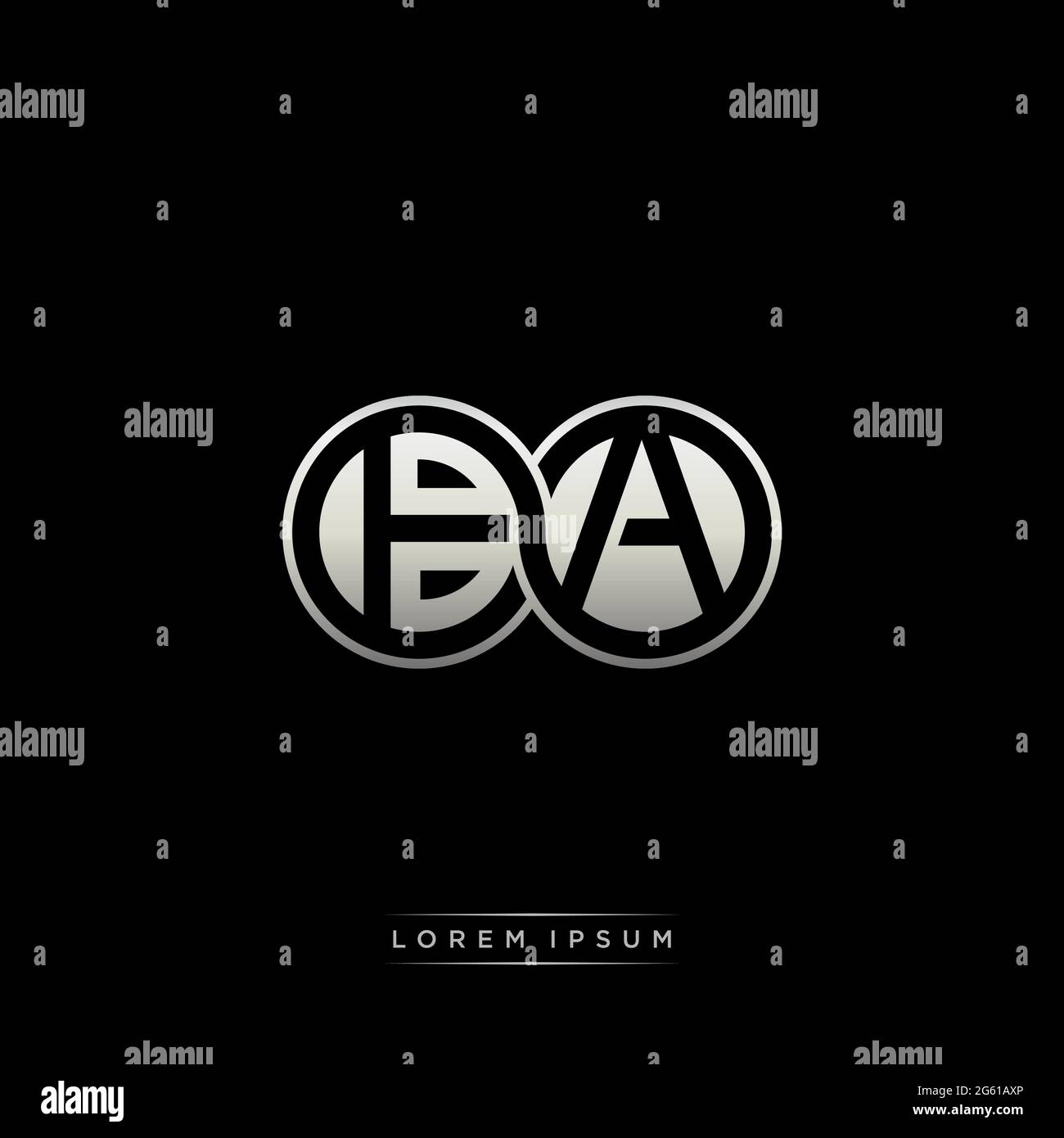 Lettera iniziale link cerchio capitale monogramma logo modello moderno versione colore oro isolato su sfondo nero Illustrazione Vettoriale