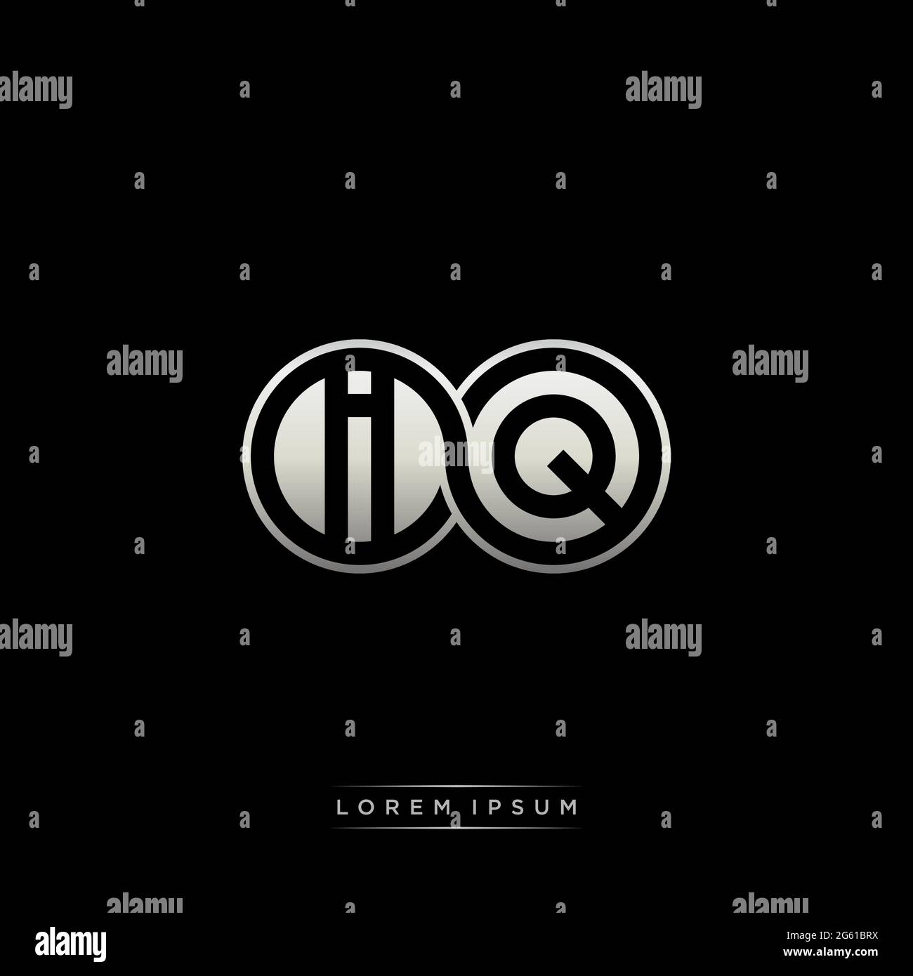 Lettera iniziale link cerchio capitale monogramma logo modello moderno versione colore oro isolato su sfondo nero Illustrazione Vettoriale
