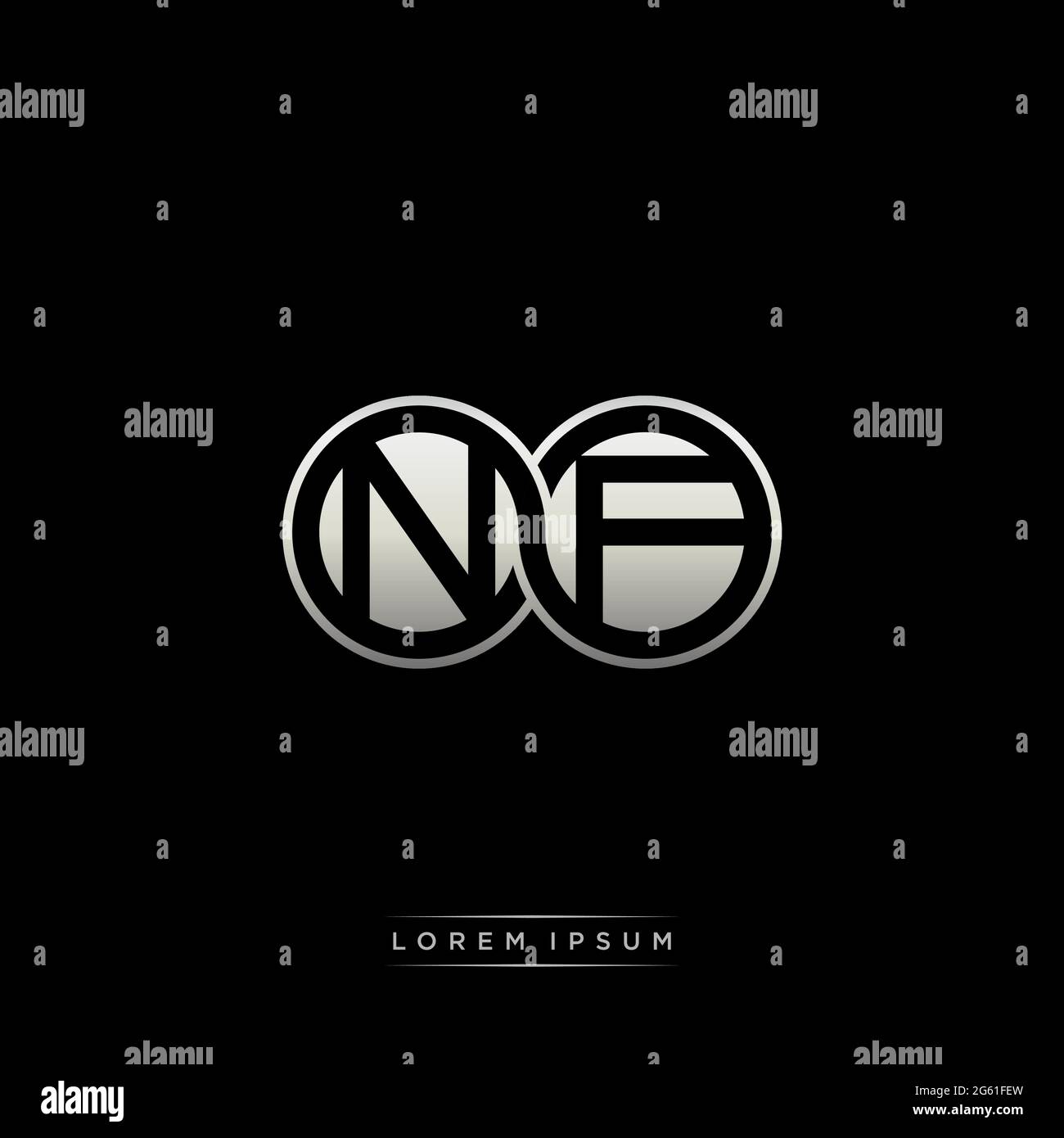 Lettera iniziale link cerchio capitale monogramma logo modello moderno versione colore oro isolato su sfondo nero Illustrazione Vettoriale