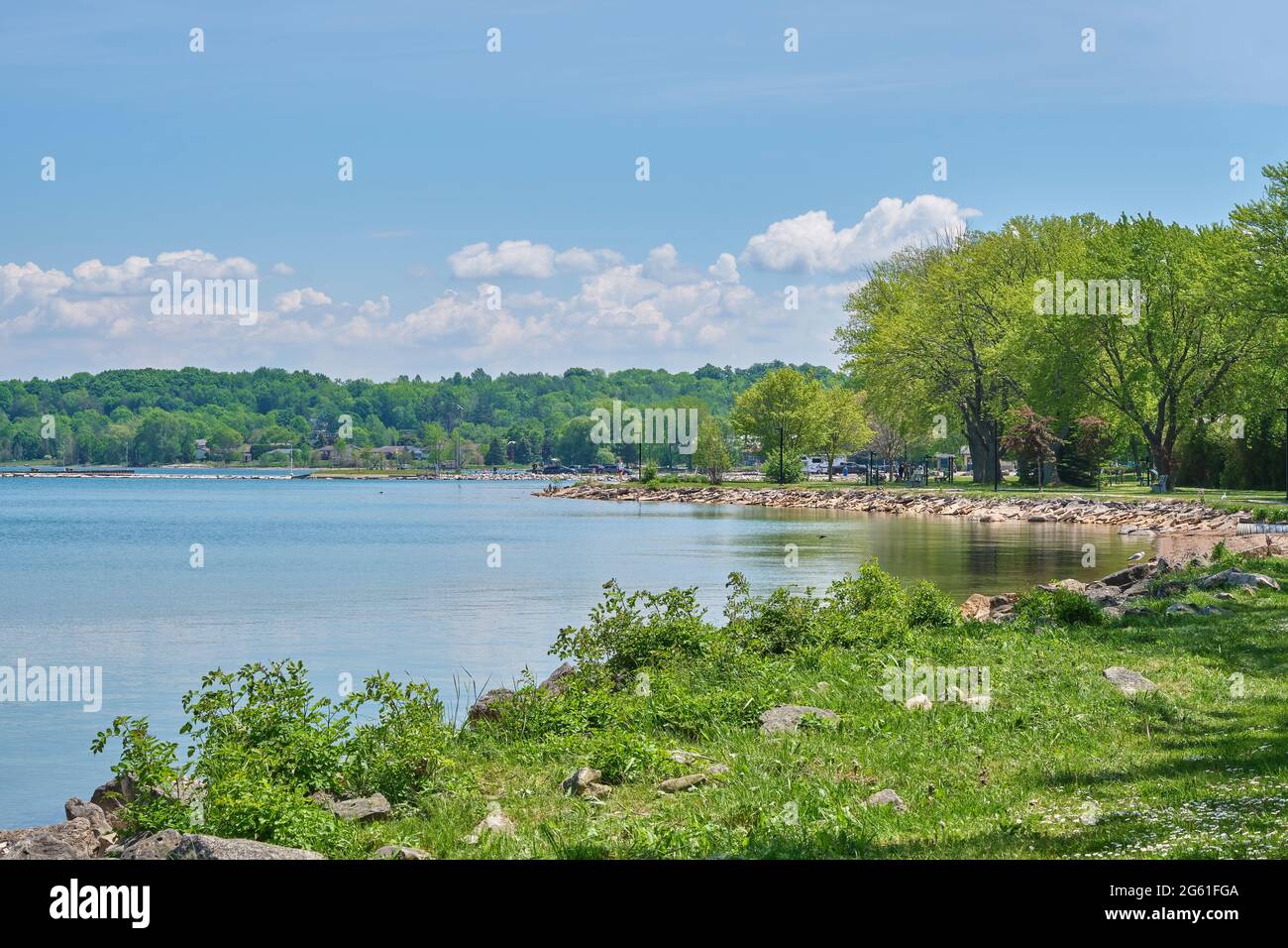 Vista sul lungomare di Wiarton, Ontario. Foto Stock