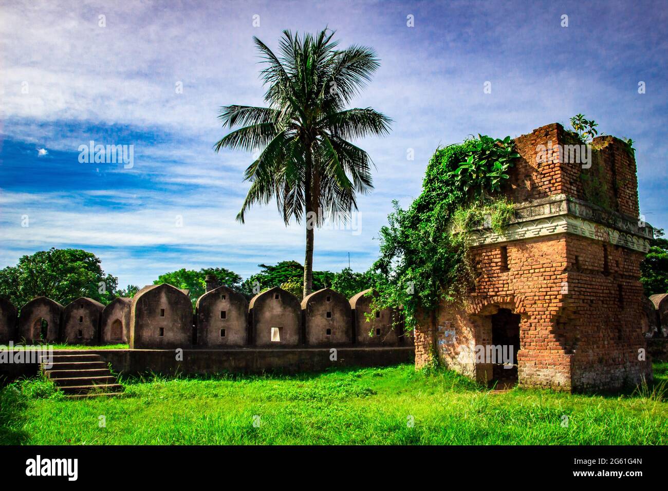 Una rovina storica fortezza rossa, ho catturato questa immagine il 21 settembre 2018, da Narayanganj, Bangladesh, Asia meridionale Foto Stock