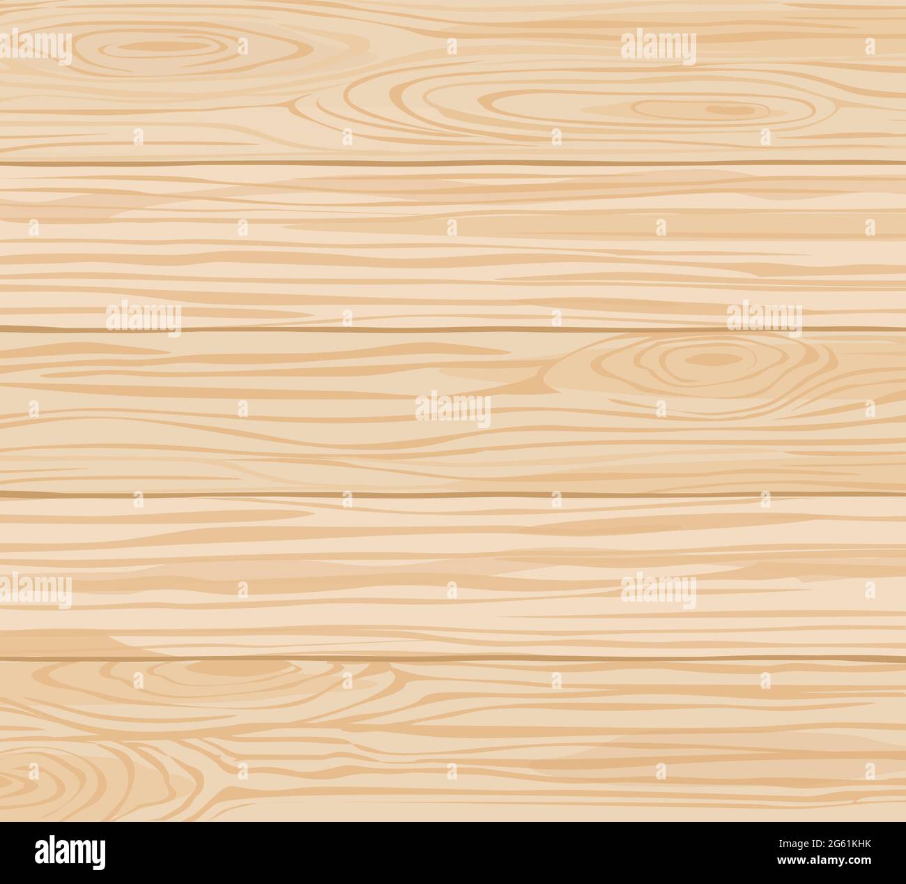 Motivo vettoriale a trama di legno per sfondo, carta da parati, superfici e decorazioni interne. Tavole orizzontali lisce marrone chiaro, materiale naturale con Illustrazione Vettoriale