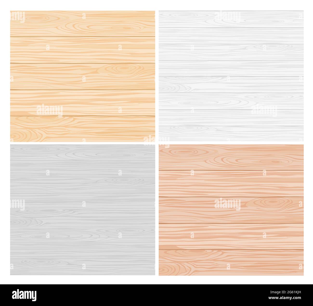 Set di motivi vettoriali in legno per sfondo, carta da parati, decorazione Illustrazione Vettoriale