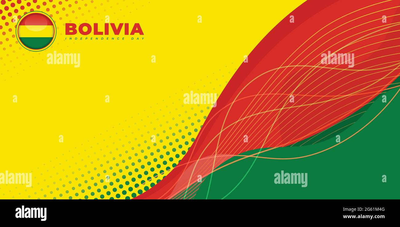 Bolivia Independence Day con disegno astratto. Modello buono per la Bolivia National Day design. Illustrazione Vettoriale