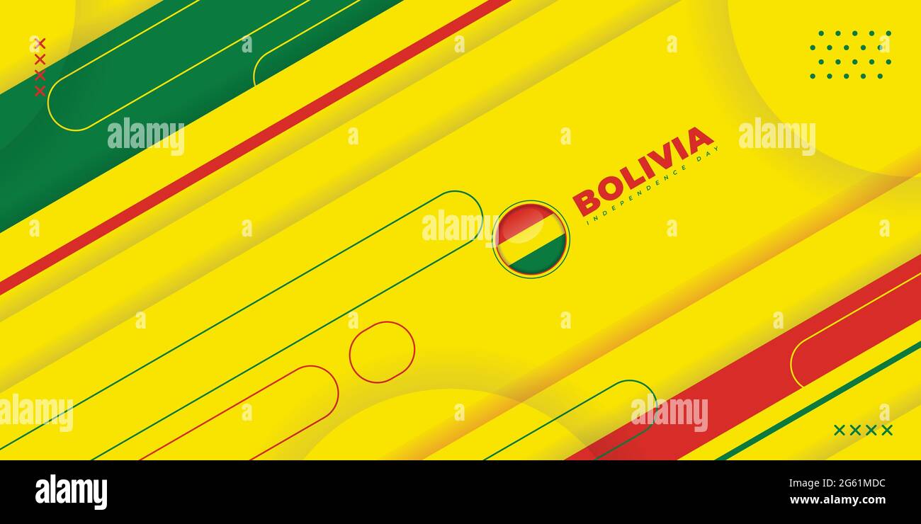 Bolivia Independence Day con disegno astratto forma. Modello buono per la Bolivia National Day design. Illustrazione Vettoriale