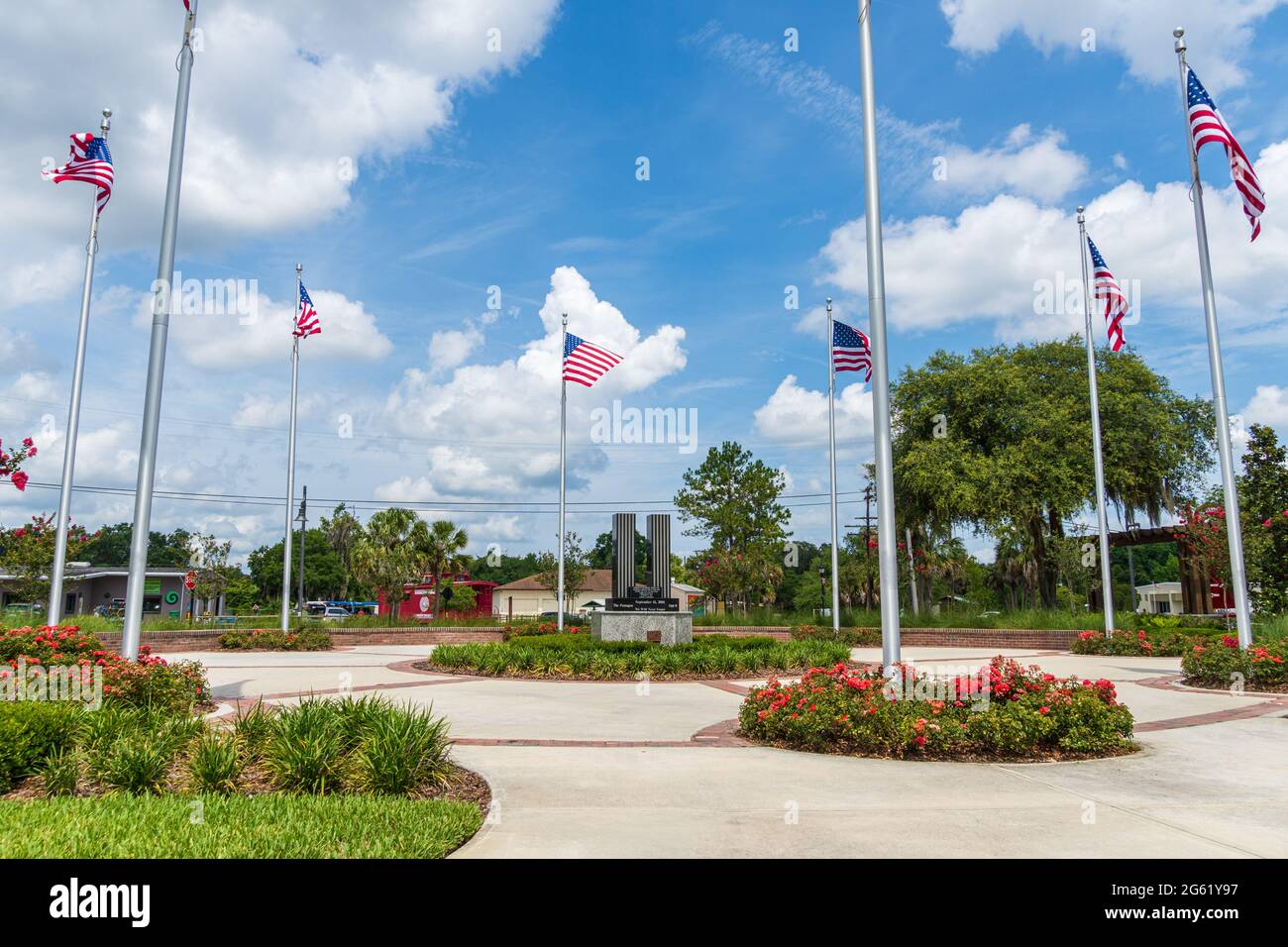 9-11 Memorial al Liberty Park - Inverness, Florida, USA Foto Stock