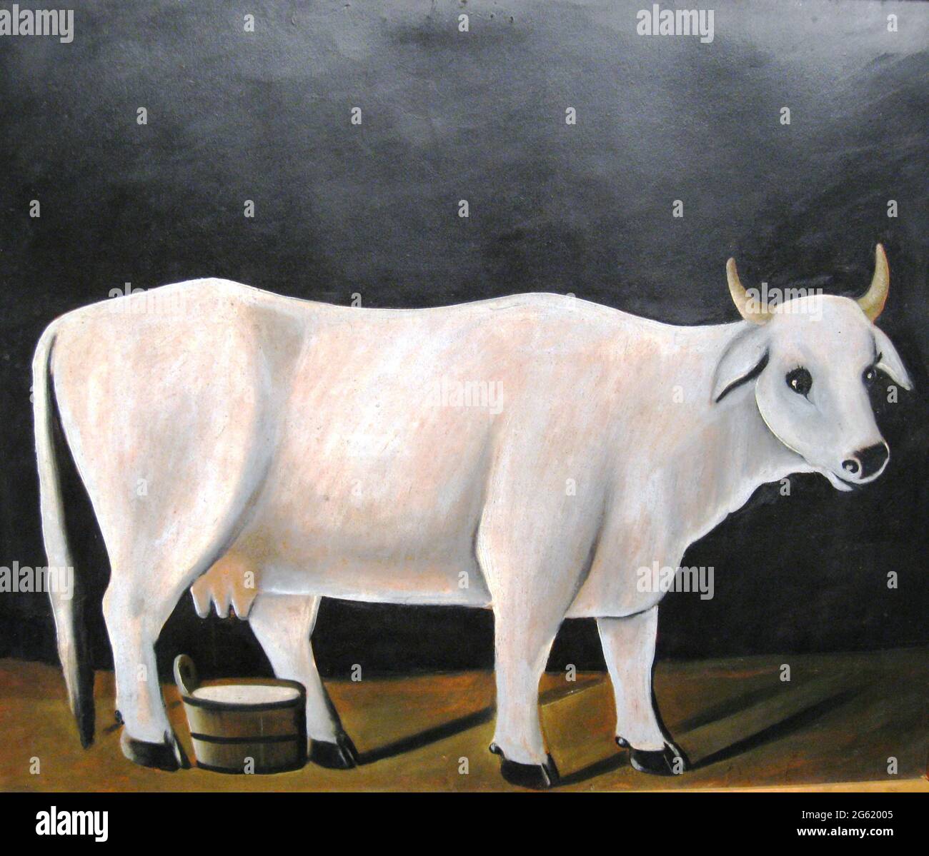 Niko Pirosmani - Cow bianco su sfondo nero Foto Stock