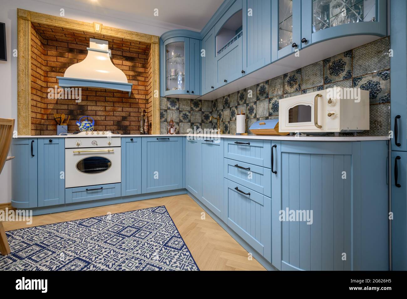 Moderna cucina classica e lussuosa e sala da pranzo Foto Stock