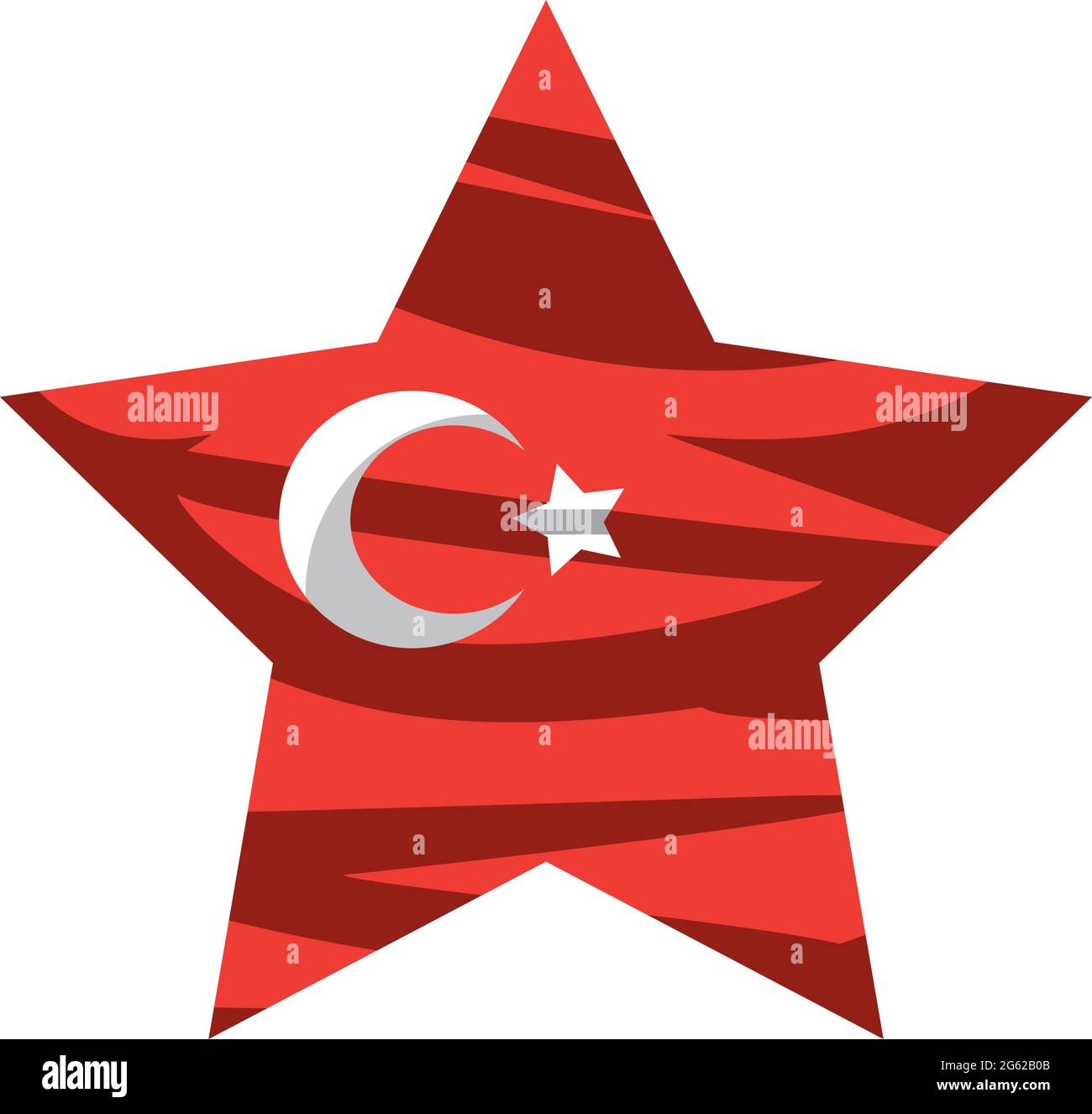 bandiera della turchia in stella Illustrazione Vettoriale