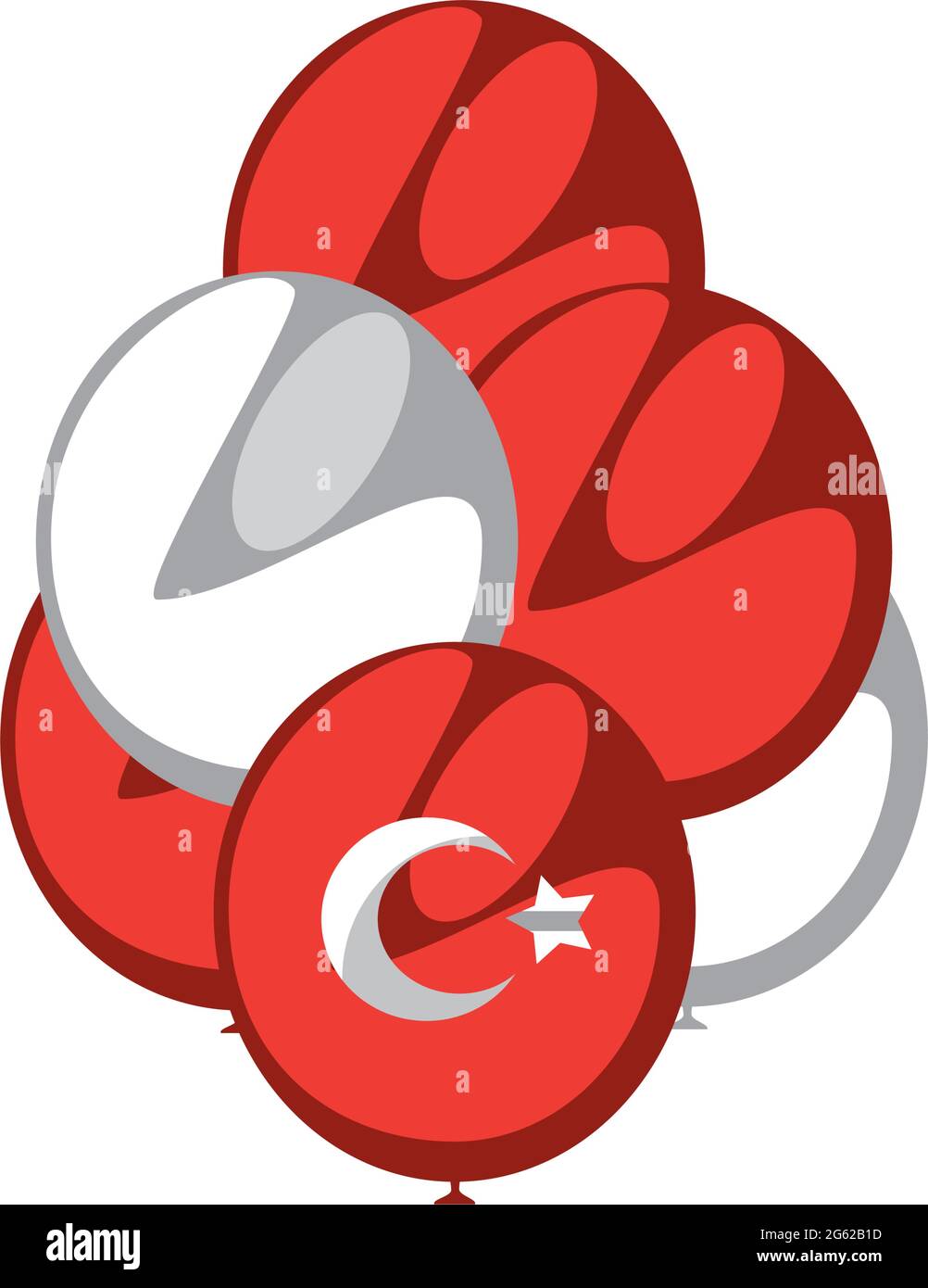 bandiera della turchia in palloncini Illustrazione Vettoriale