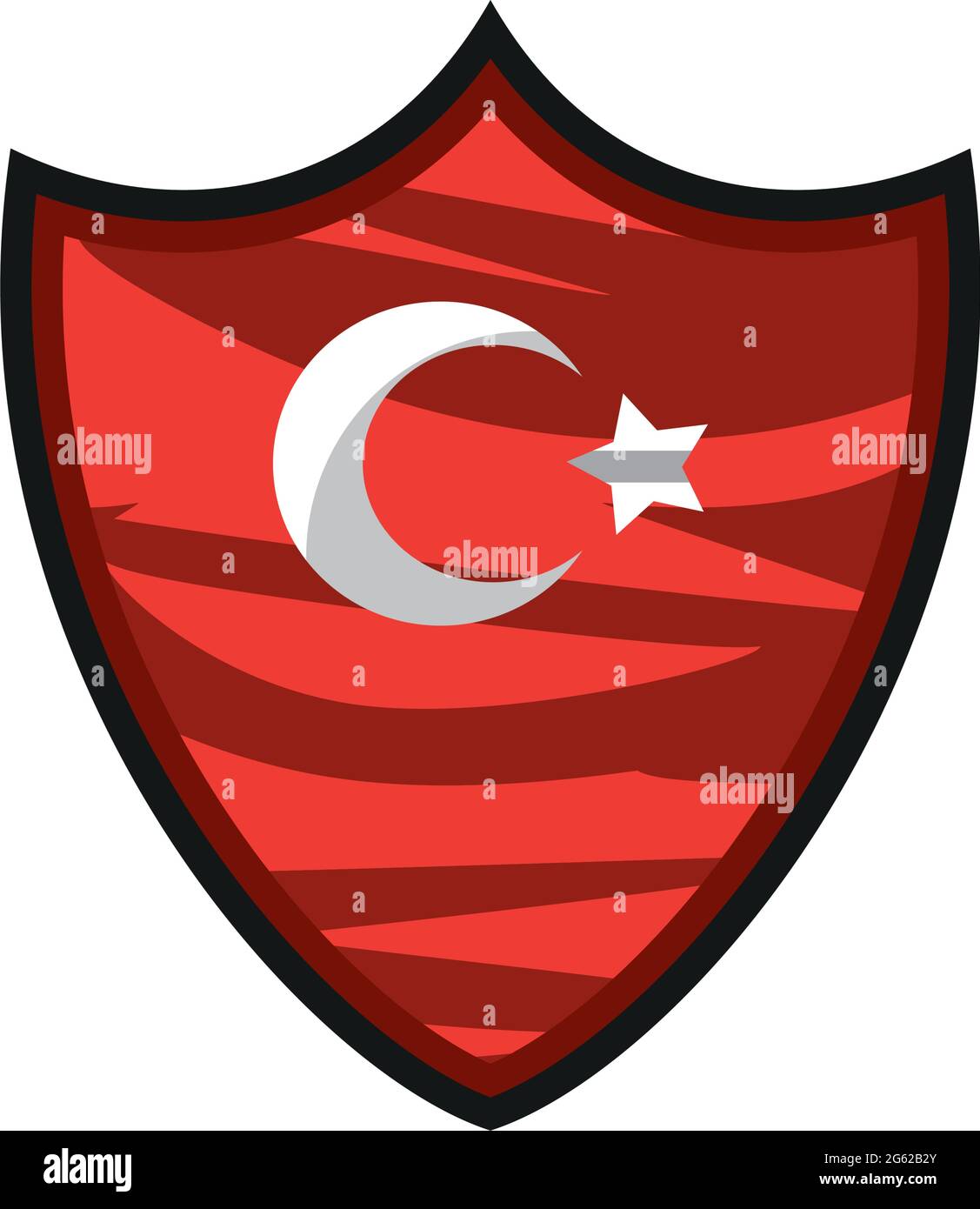 bandiera della turchia in scudo Illustrazione Vettoriale