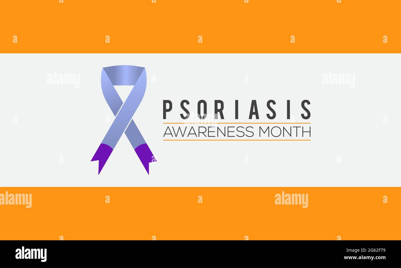 Mese della consapevolezza della psoriasi modello di banner vettoriale osservato il mese di agosto Illustrazione Vettoriale