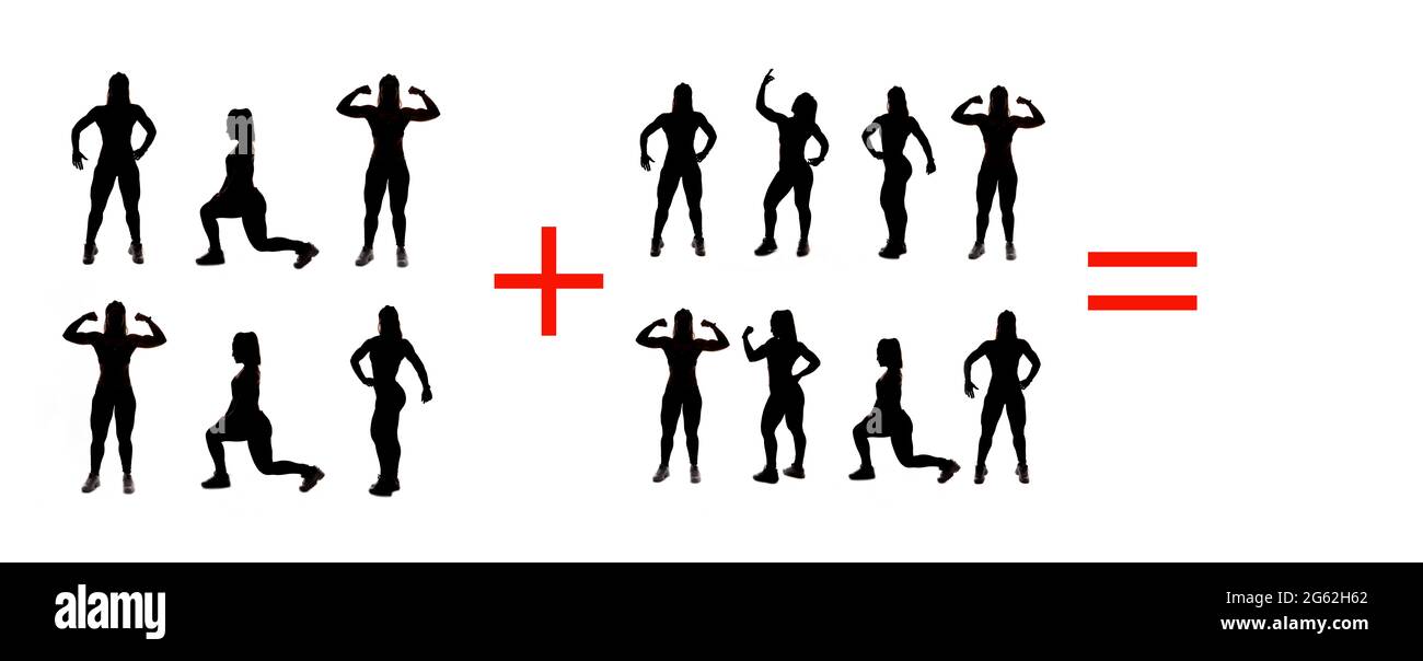 Semplice calcolo matematico con oggetti e persone; problemi di calcolo aritmetico. Semplice sottrazione per imparare la matematica. Foto Stock