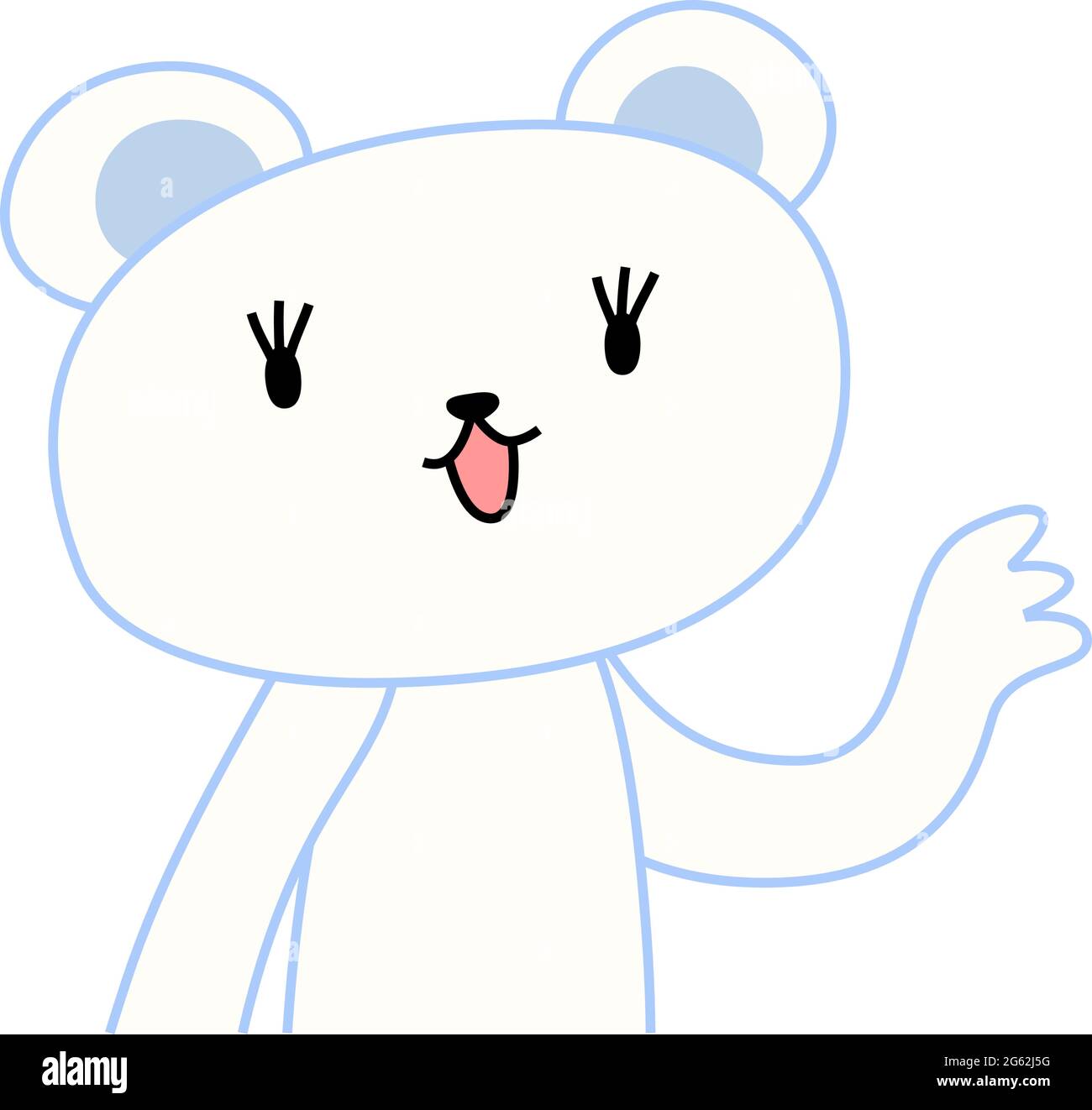 Questa è un'illustrazione dell'orso polare che ti guida puntando il dito Illustrazione Vettoriale