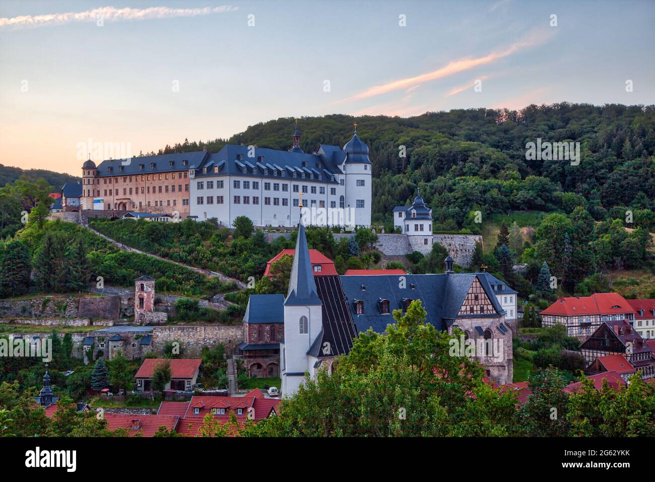 Schloss Stolberg Harz Abendstimmung Foto Stock