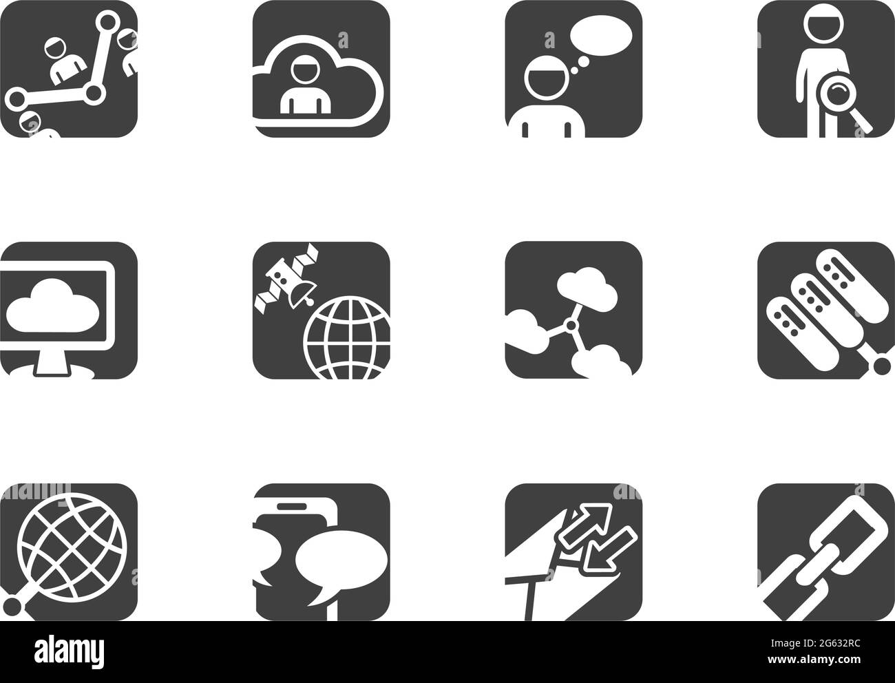 Set di icone del vettore di social network Illustrazione Vettoriale