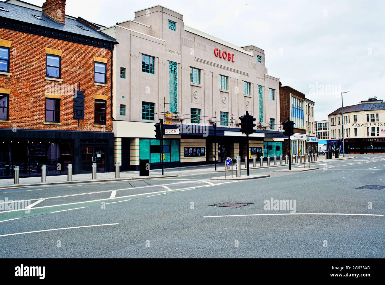 Il rinnovato Globe Theatre, Stockton on Tees, i Beatles suonarono qui nel 1963 il giorno in cui JFK fu assalito negli Stati Uniti, Cleveland, Inghilterra Foto Stock