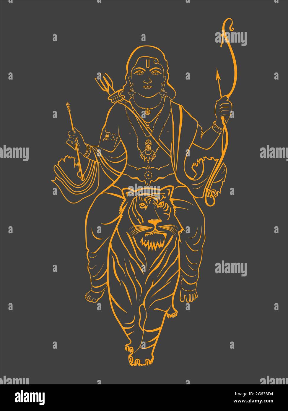 Ayyappa dio indù Illustrazione Vettoriale