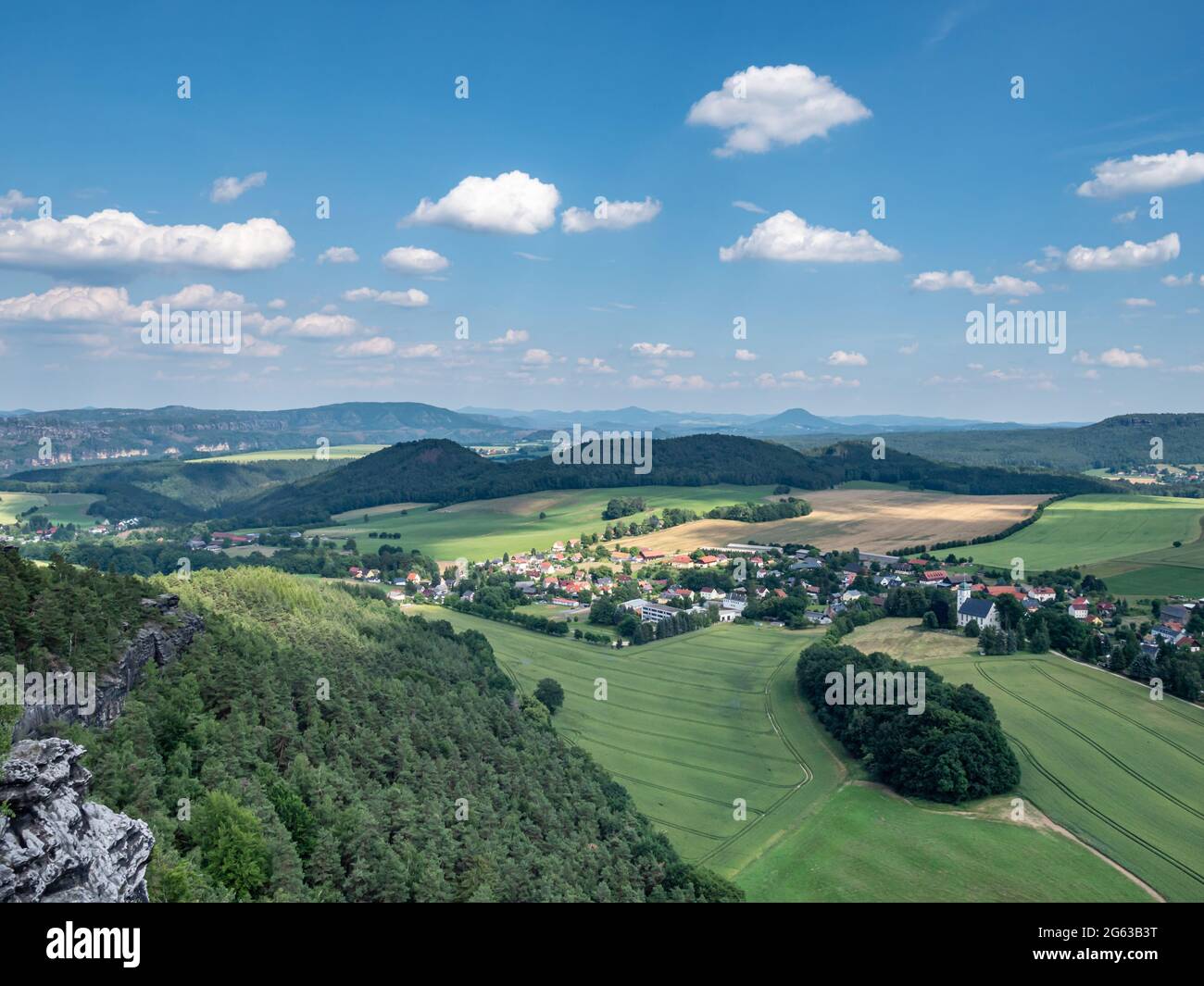 Vista panoramica sulla Svizzera sassone Foto Stock