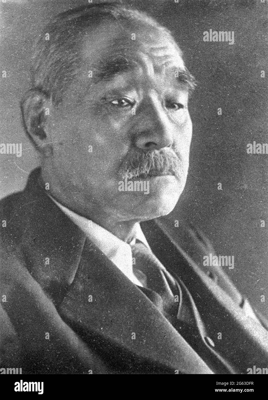 Ritratto di Suzuki Kantaro - ammiraglio della Marina Imperiale Giapponese, membro e capo finale dell'Associazione di Assistenza alla regola Imperiale e primo Ministro del Giappone dal 7 aprile al 17 agosto 1945 Foto Stock