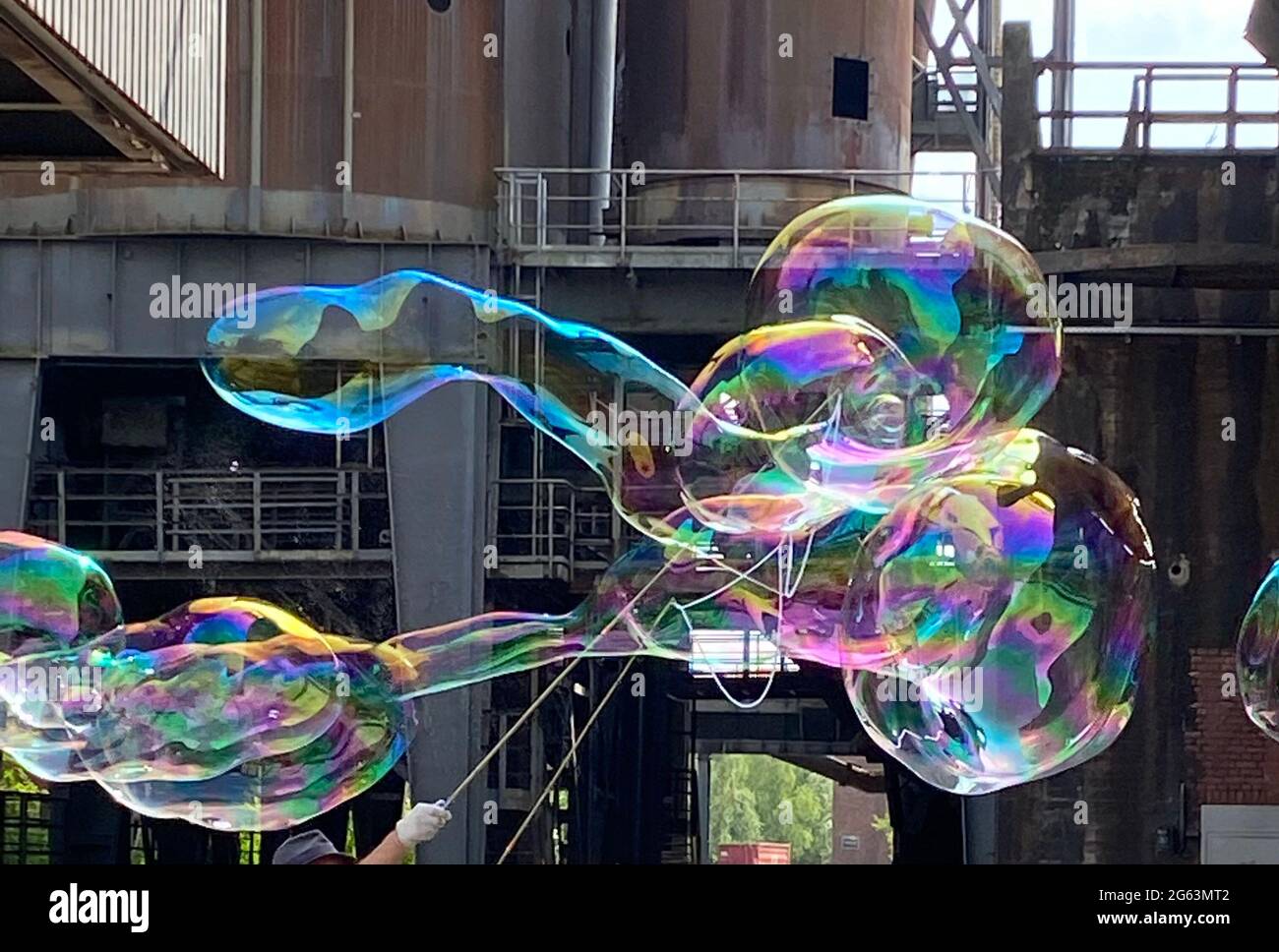 Bella foto dalla zona industriale di Duisburg con bolle Foto Stock