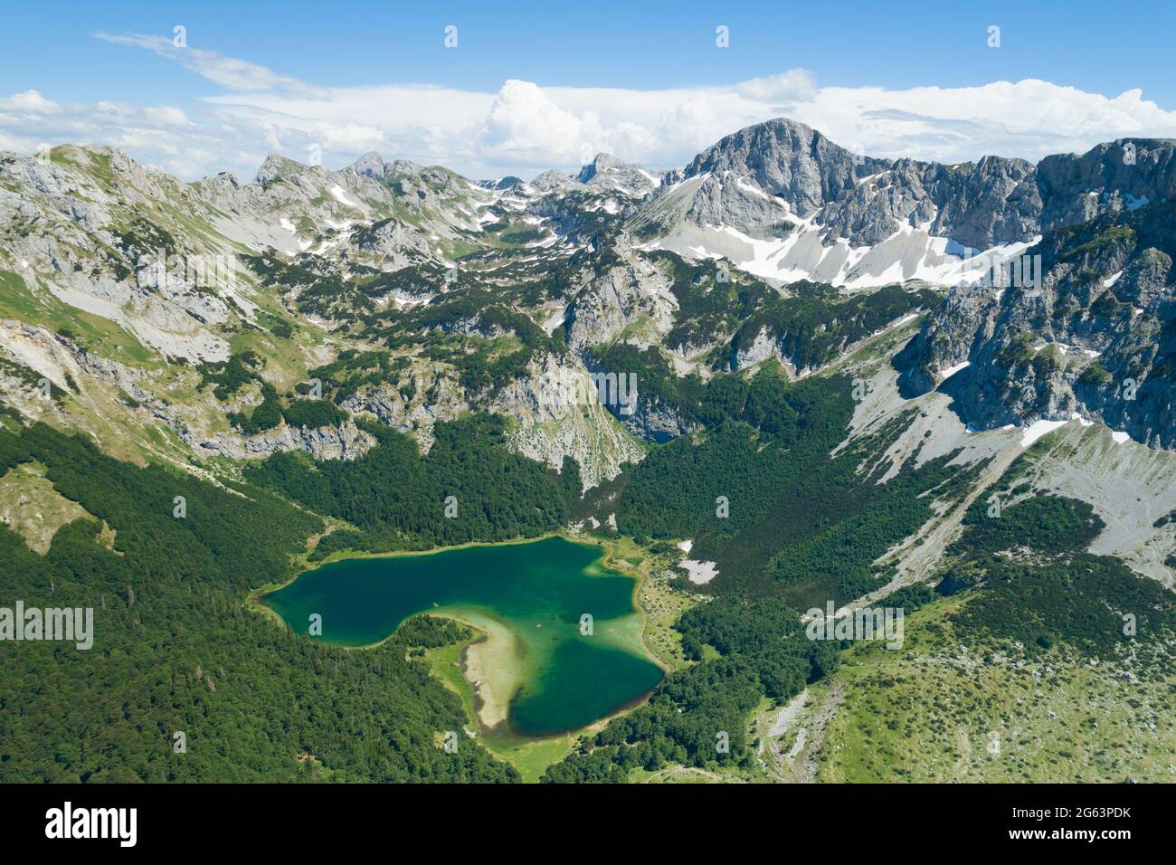 Lago Trnovacko nel parco naturale di Piva, Montenegro Foto Stock