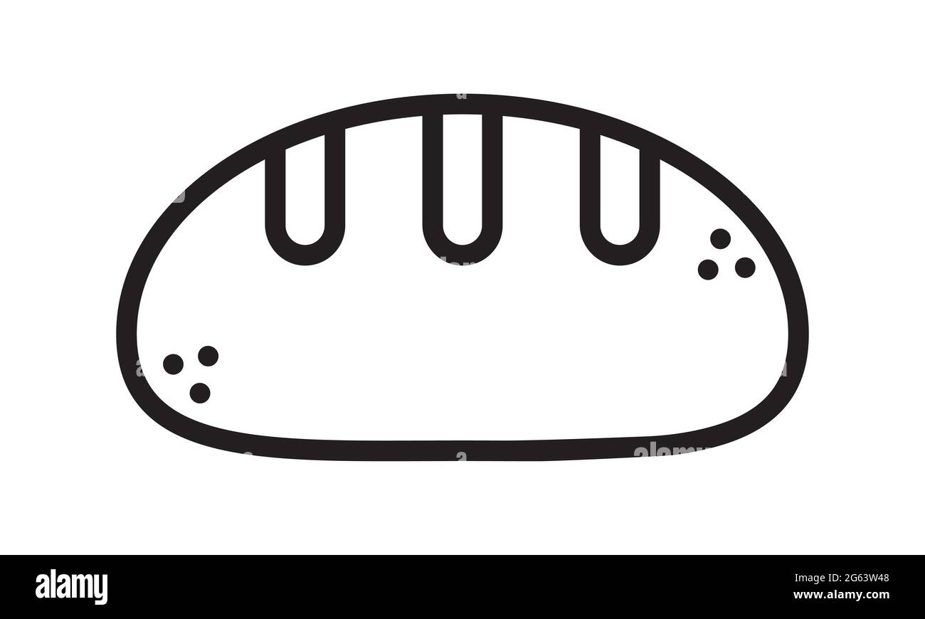 Immagine vettoriale piatta dell'icona del pane della pagnotta Illustrazione Vettoriale