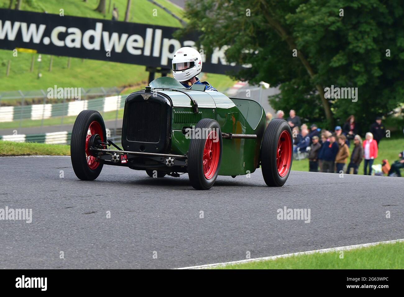 William Leith, Austin 7 Hummingbird, Melville Trophy Race for VSCC Specials, VSCC, Vintage Motorsport Festival, Shuttleworth Nuffield e Len Thompson Foto Stock