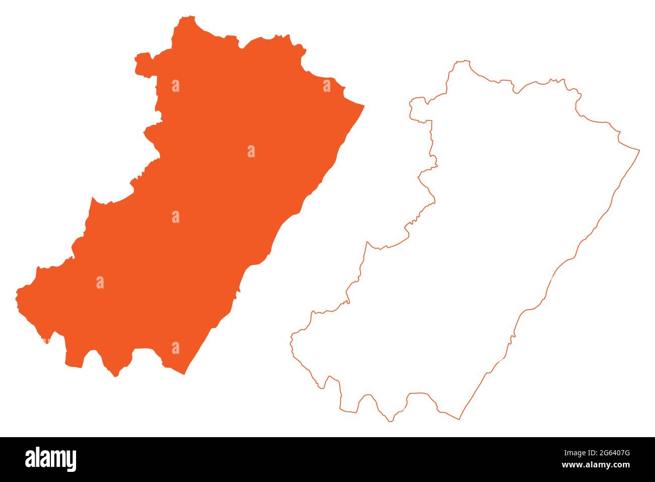 Provincia di Castellon (Regno di Spagna, Comunità autonoma Valenciana) mappa illustrazione vettoriale, abbozzare mappa Castello Illustrazione Vettoriale