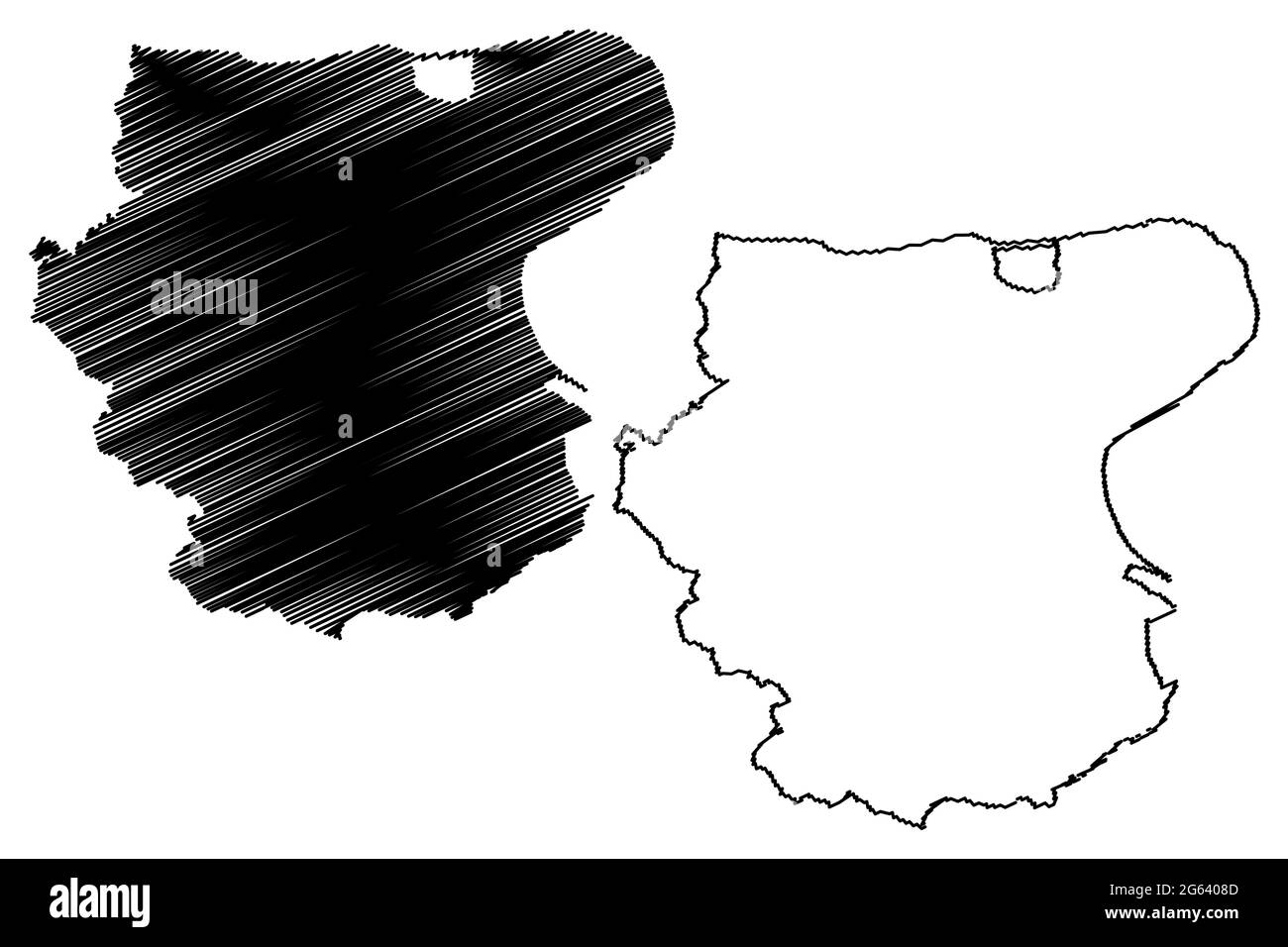 Provincia di Foggia (Italia, Repubblica Italiana, Regione Puglia) mappa illustrazione vettoriale, schizzo della mappa Provincia di Daunia o Capitanata Illustrazione Vettoriale