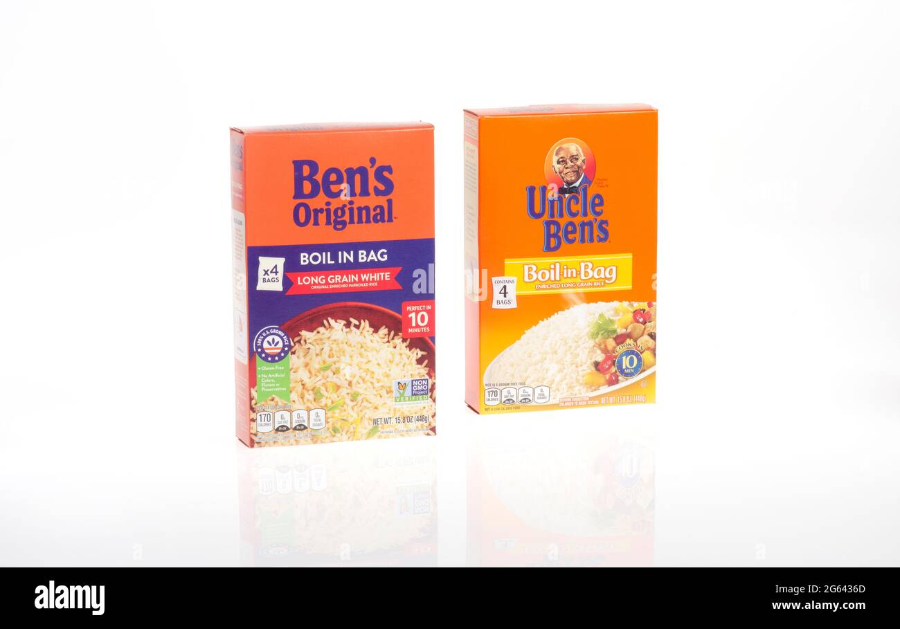 L'originale di New ben e la scatola del riso dello zio ben Foto Stock