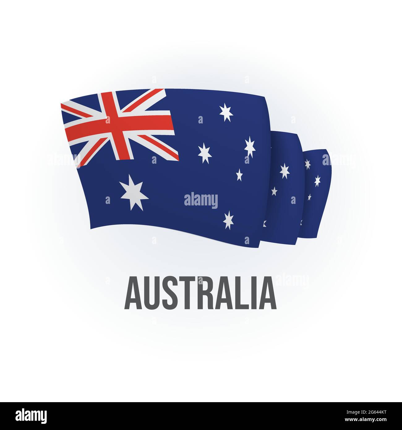 Bandiera vettoriale dell'Australia. Bandiera australiana sventolante. Illustrazione vettoriale. Illustrazione Vettoriale