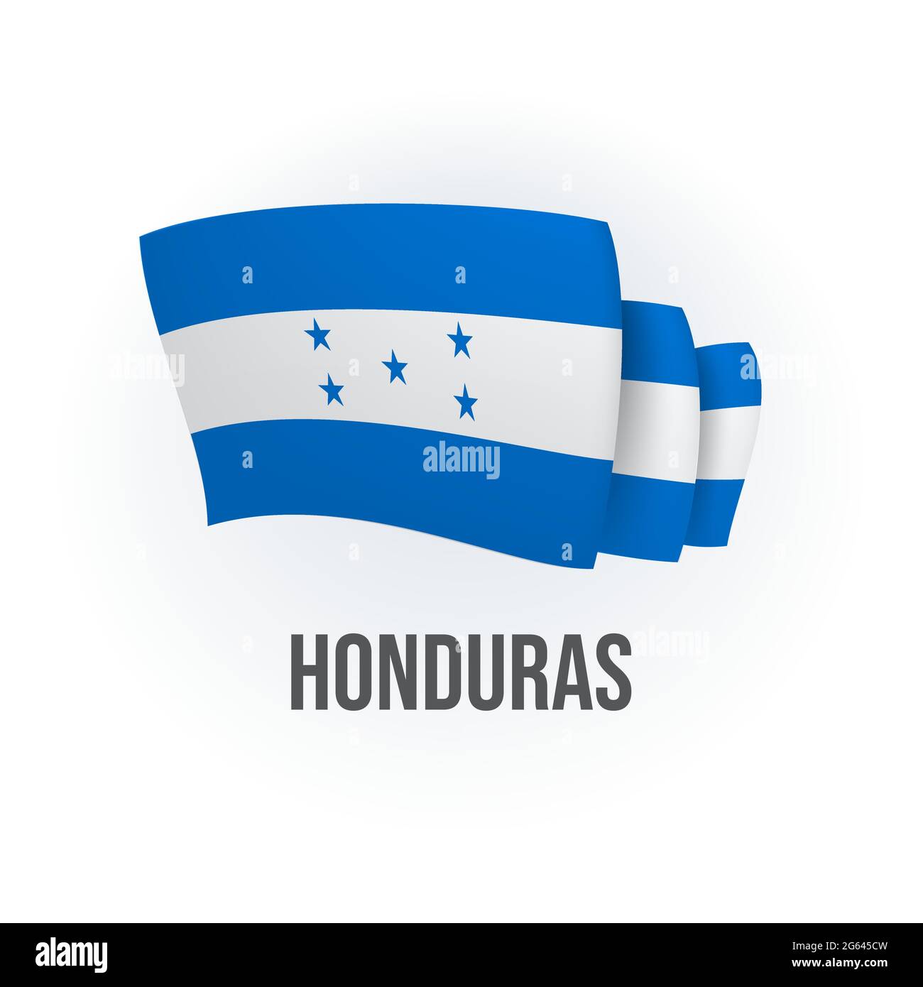 Bandiera vettoriale dell'Honduras. Bandiera ondeggiante dell'Honduran. Illustrazione vettoriale. Illustrazione Vettoriale